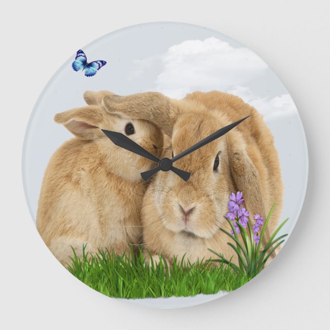 Bunny rabbit  large clock (Front)