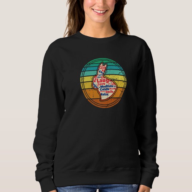 Bunny Rabbit Live Laugh Love Smile Motivational Te Sweatshirt (Front)