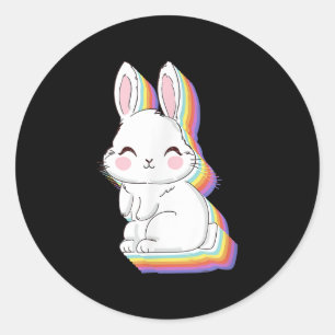 Bunny Rabbit Lover Farmer Retro Vintage Easter Classic Round Sticker