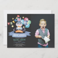 Bunny Rabbit Magic Show Blk Boy Birthday Photo