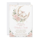 Bunny Rabbit Moon Pink Blush Floral Baby Shower