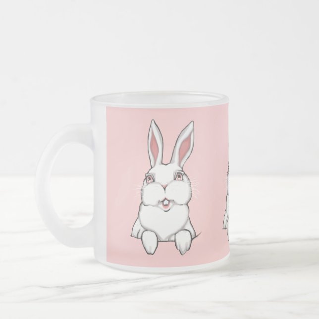 Bunny Rabbit Mug Coffee Cup Pink Bunny Cup (Left)