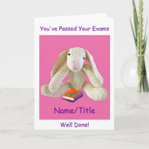Bunny Rabbit Passed your Exams greetings Card