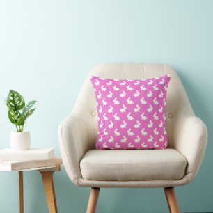 Bunny Rabbit Pattern Throw Pillow