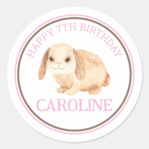 Bunny Rabbit Petting Zoo Birthday Party Sticker