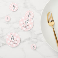 Bunny Rabbit Pink Gingham Table Confetti