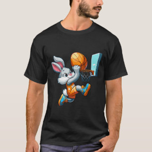 Bunny Rabbit Playing Dunking Bysketbyll Easter Egg T-Shirt