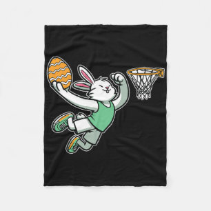 Bunny Rabbit Playing Dunking Sketll Egg Easter Dun Fleece Blanket