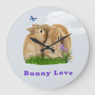 Bunny rabbit poster large clock