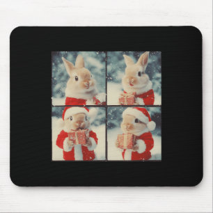 Bunny Rabbit Santa Animal Photography Christmas Ra Mouse Pad