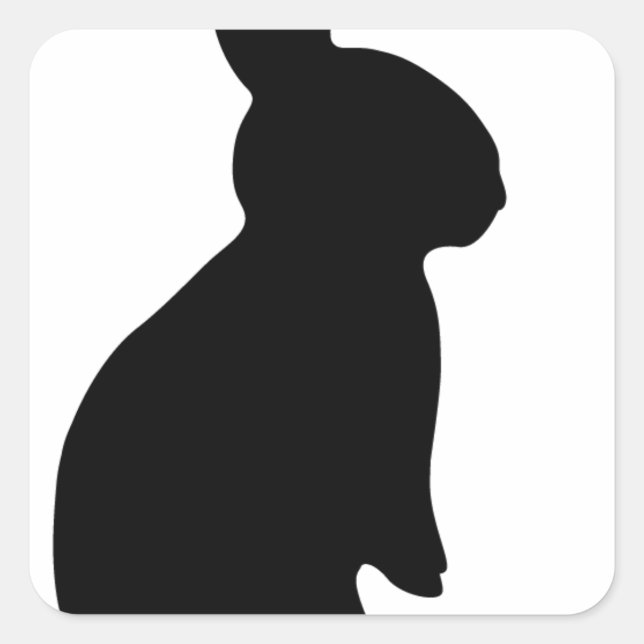 Bunny Rabbit Silhouette Square Sticker (Front)