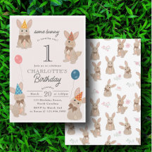 Bunny Rabbit Some Bunny is Turning One Birthday