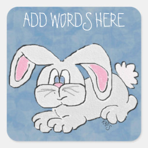Bunny Rabbit Square Sticker