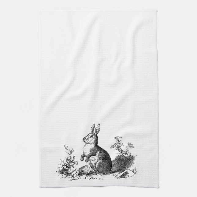 Bunny Rabbit Tea Towel (Vertical)