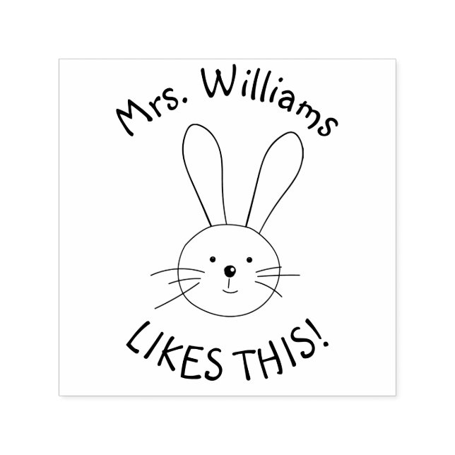 Bunny Rabbit Teacher Praise Custom Self-inking Stamp (Design)