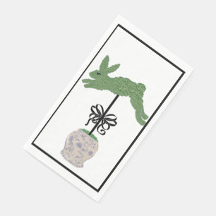 Bunny Rabbit Topiary Ginger Jar art print  Napkin