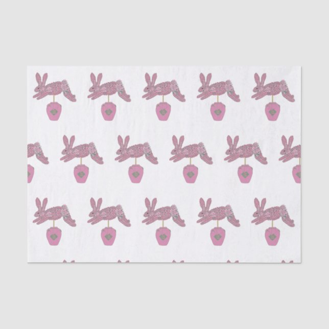 Bunny Rabbit Topiary Ginger jar jars  Tissue Paper (Front)