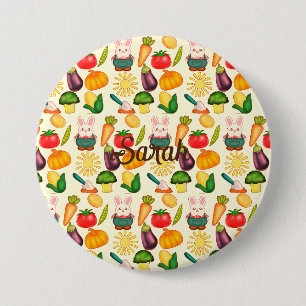 Bunny Rabbit Vegetable Farmer 7.5 Cm Round Badge