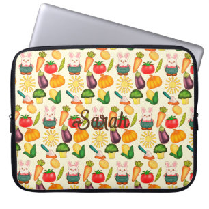 Bunny Rabbit Vegetable Farmer Laptop Sleeve