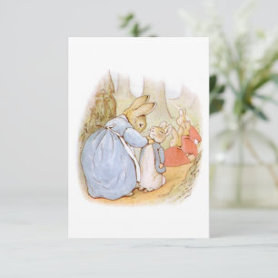 Bunny Rabbit Vintage Blank  Thank You Card