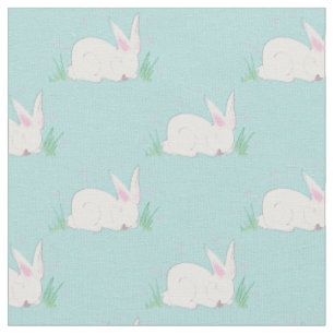 Bunny Rabbit Watercolor Baby Room Decor Fabric
