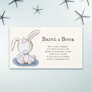 Bunny Rabbit with Blue Bow Tie Bring a Book Enclosure Card