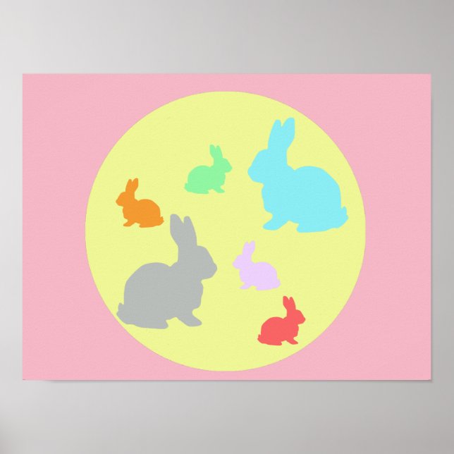 Bunny / Rabbit World A3 Poster (Front)