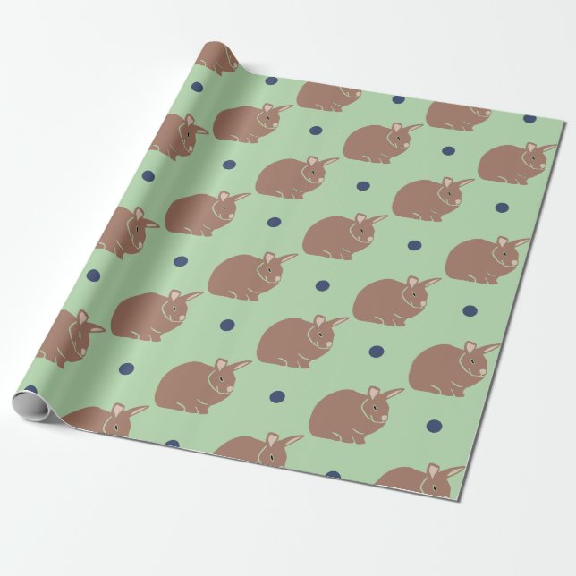 Bunny Rabbit Wrapping Paper (Unrolled)