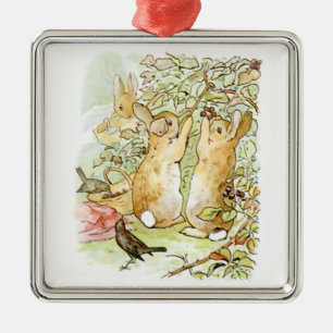 Bunny Rabbits: Blackberry Picking (Beatrix Potter) Metal Tree Decoration
