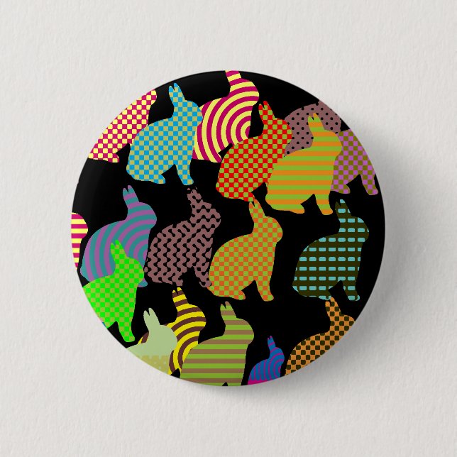 Bunny Rabbits Button Badge (Front)