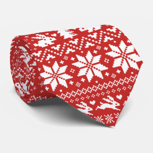Bunny Rabbits Christmas Sweater Pattern Holiday Tie