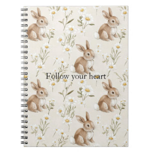 Bunny Rabbits Daisy Flowers Notebook