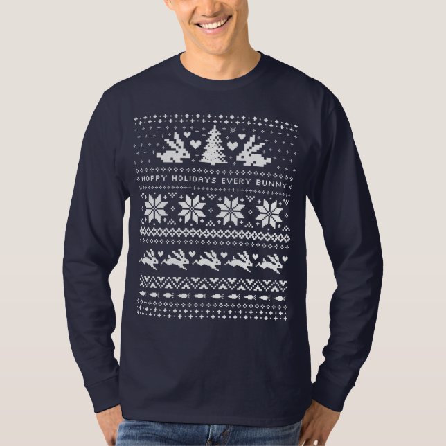 Bunny Rabbits Ugly Christmas Sweater Style Cute (Front)