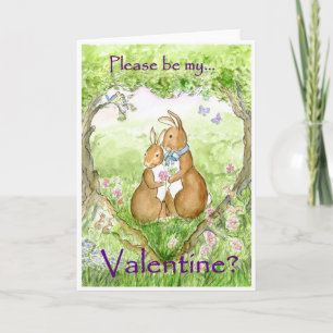 'Bunny Rabbits' Valentine Card