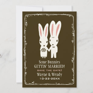 Bunny Rabbits Wedding Save the Date Announcement