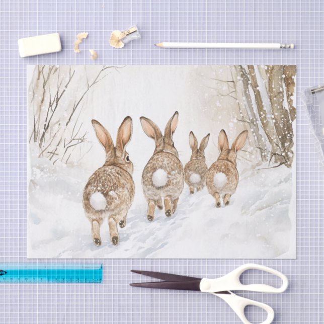 Bunny Rabbits Woods Christmas Tissue Paper (Craft)