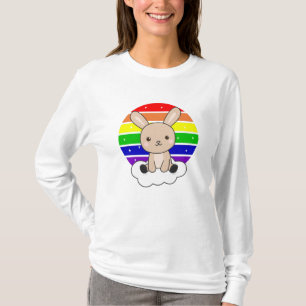 Bunny Rainbow Glitter Kawaii Bunny Cute Animals T-Shirt