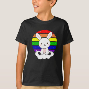 Bunny Rainbow Glitter Kawaii Rabbit Colourful T-Shirt