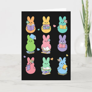 Bunny Reading Books Easter Day Librarian Teacher B Card