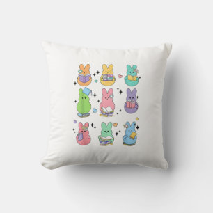 Bunny Reading Books Easter Day Librarian Teacher B Cushion