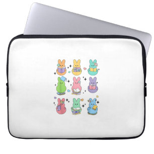 Bunny Reading Books Easter Day Librarian Teacher B Laptop Sleeve