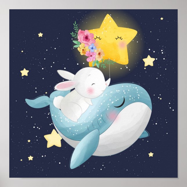 Bunny Riding A Whale Poster (Front)