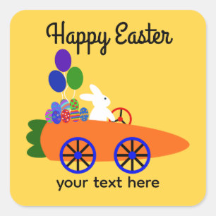 Bunny Riding Carrot Car #3-2 Stickers