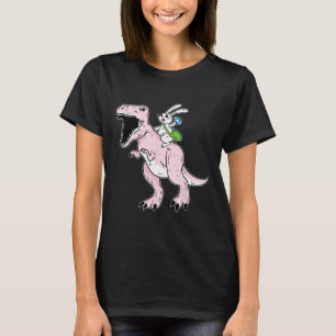 Bunny Riding Dinosaur Easter Egg Hunting Rabbit Sp T-Shirt