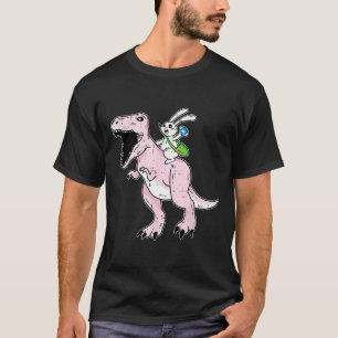 Bunny Riding Dinosaur Easter Egg Hunting Rabbit Sp T-Shirt