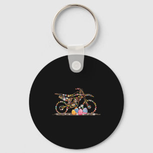 Bunny Riding Easter Dirt Bike Motocross Easter Men Key Ring