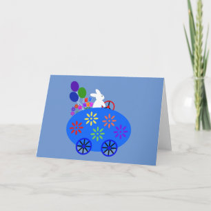 Bunny Riding Egg Car #2 Card