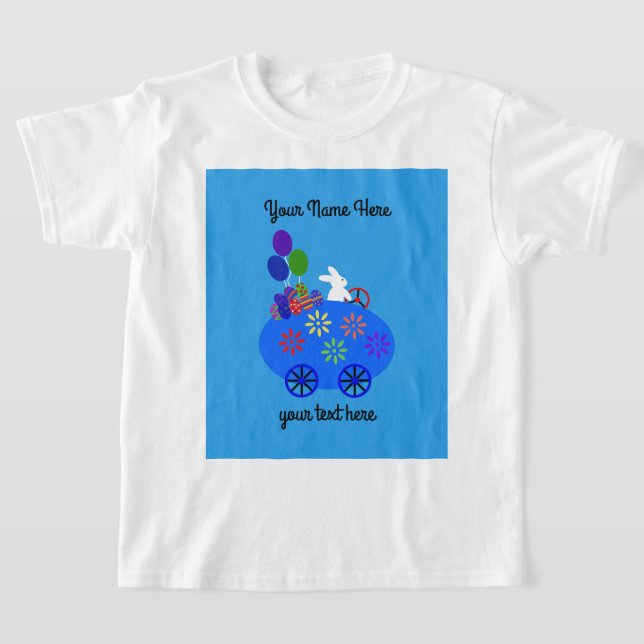 Bunny Riding Egg Car #3 T-Shirt (Laydown)