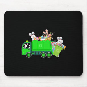 Bunny Riding Garge Truck Easter Day Bunny Garge Tr Mouse Pad