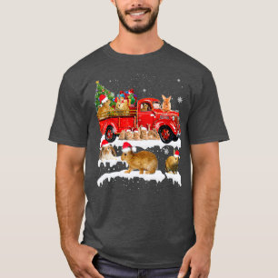 Bunny Riding Red Truck Xmas Merry Christmas T-Shirt
